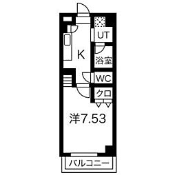 アールズコート新瑞橋駅前 1Kの間取図画像