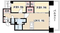 グレイス泉 2LDKの間取図画像