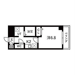 ケイズガーデン泉 1Kの間取図画像