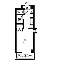 エトワール烏森 1Kの間取図画像