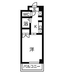 エトワール烏森 1Kの間取図画像