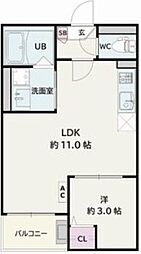Jack nagaraI 1LDKの間取図画像