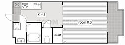 ドリームピア 1DKの間取図画像