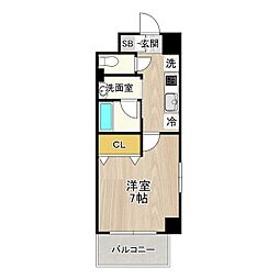 CITYSPIRE名駅前 1Kの間取図画像