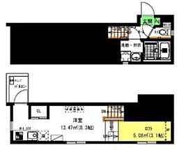 LuciaHills名駅北 ワンルームの間取図画像