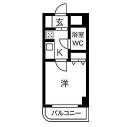 ブリッヂガーデンナゴノ 1Kの間取図画像