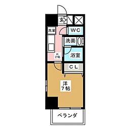 CITYSPIRE名駅前 1Kの間取図画像