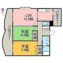 ビハーラ白壁 2LDKの間取図画像