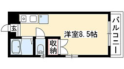 シェリーアルモン 1Kの間取図画像