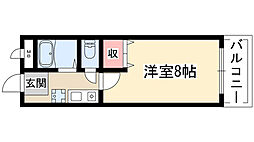 あさけハイツ 1Kの間取図画像