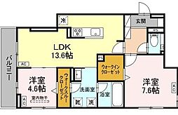 セレスティア草薙町 2LDKの間取図画像