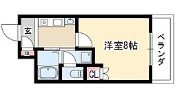 セレッソ3 1Kの間取図画像