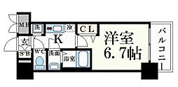 プレサンス名古屋STATIONルミアス 1Kの間取図画像