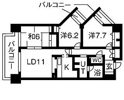井清壽マンション 3LDKの間取図画像