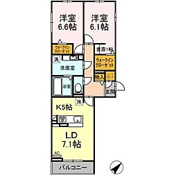 グランツ1 2LDKの間取図画像
