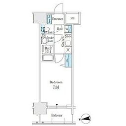PONANT鶴舞公園 1Kの間取図画像