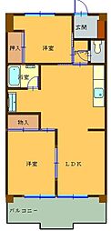 第2サンハイツ余合 2LDKの間取図画像