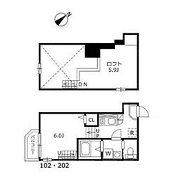 ハーモニーテラス千種 1Kの間取図画像
