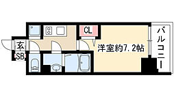 プレサンス久屋大通公園セラフィ 1Kの間取図画像
