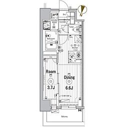 メイクスデザイン名駅南 1LDKの間取図画像