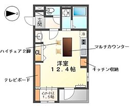 トウリ ルームズ徳川東 ワンルームの間取図画像