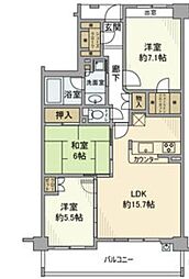 メイツ西山本通 3LDKの間取図画像