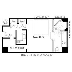 プリンセス姫ラグジュアリースイート 1Kの間取図画像