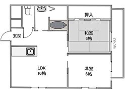 クレールモリ 2LDKの間取図画像