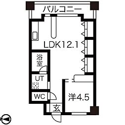 名星ビル 1LDKの間取図画像