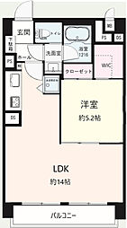 セザール御殿山 1LDKの間取図画像