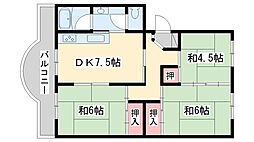 オリーブハイツ土山4号棟 3DKの間取図画像