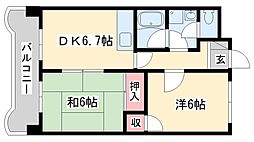 メゾンDEO.K 2DKの間取図画像