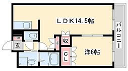 ファームヴィレッジやしろ1 1LDKの間取図画像