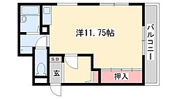エーデル宝殿 ワンルームの間取図画像