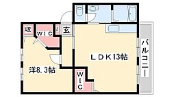 ハイツサンライフD 1LDKの間取図画像