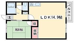 フレグランス新野辺 1LDKの間取図画像