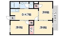 ハイツフォレスト 3DKの間取図画像