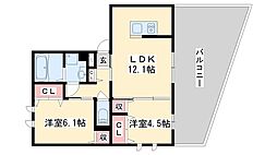 ハイランド 2LDKの間取図画像