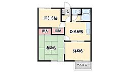 クロスローズ 3DKの間取図画像