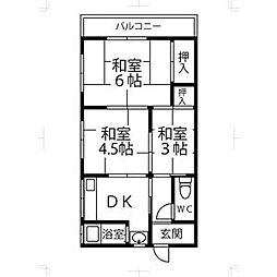 土山コーポ 3DKの間取図画像