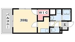 ESレジデンス 1Kの間取図画像