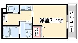 アンドローズ 1Kの間取図画像