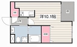 コリーヌ ワンルームの間取図画像