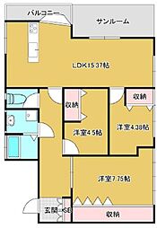 新神野ビル 3LDKの間取図画像