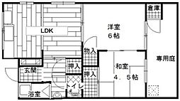 ヴィラ司 2LDKの間取図画像