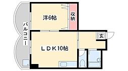 東加古川ハイツ 1LDKの間取図画像