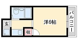 アクシス東加古川 1Kの間取図画像