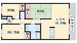 サンロイヤル加古川リバージュ4号館 3LDKの間取図画像
