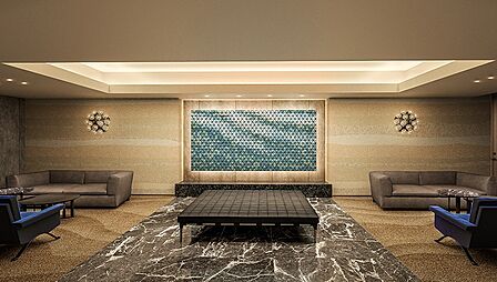 オーナーズラウンジは階段を上った先に設けた、落ち着いた雰囲気の空間。