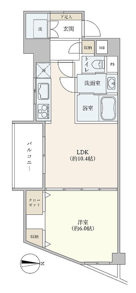 1LDK 間取り
